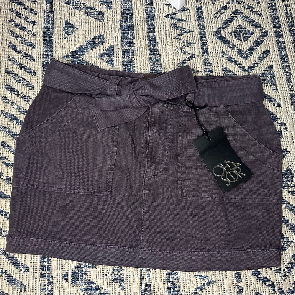 Chaser Belted Mauve Mini Skirt